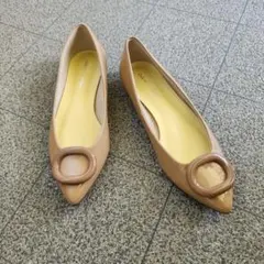 Odette e Odile★エナメル ローヒールパンプス ベージュ 22㎝