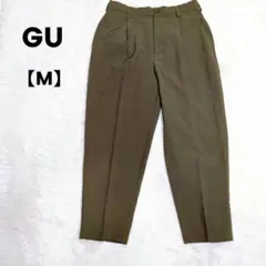 GU✨ドライワイドテーパードイージーアンクルパンツ　ブラウンカーキ　メンズ【M】