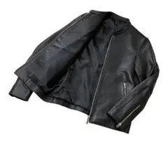 【美品】LIDNM リドム 羊革 袖ジップ バンドカラー レザージャケット 黒S