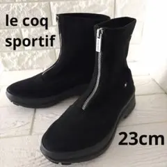 美品　le coq sportif 防水スエードブーツ 23cm フロントジップのサムネイル