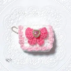 【るな⸝⸝꙳様専用】194リボン♡ミニポーチ AirPodsケース 編み物