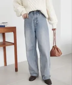 USコットンデニムストレートパンツのサムネイル