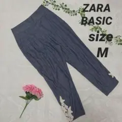 美品 ZARA BASIC ザラベーシック　テーパードパンツ 刺繍レース Mのサムネイル