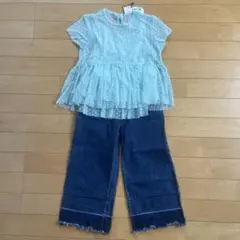 ZARA girls レースカットソー＋デニム　116
