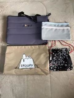 スヌーピー ポーチセット ナイロン製