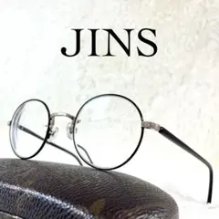 JINS　クラシックメガネ　UMF-22A-220AA　ブラックシルバーフレーム