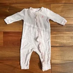 【baby GAP】ロンパース カバーオール ピンク ボーダー 3-6ヶ月