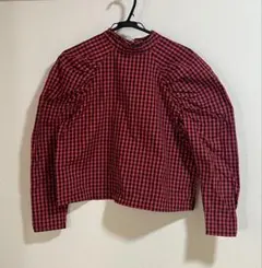 H&M ギンガムチェック　ブラウス　パフスリーブ　Mサイズ