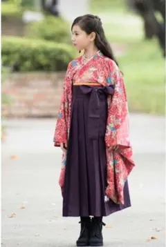 キャサリンコテージの140cm袴セット　 髪飾り付き