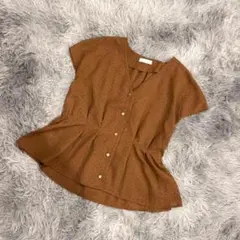 未使用級『index』インデックス　半袖ブラウス　シャツ　ブラウン(M)