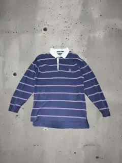 【希少・90s】トミーヒルフィガー ラガーシャツ 刺繍ロゴ ボーダー L