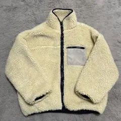 フリースボアジャケット クリーム色 ジップアップ