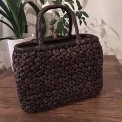 天然素材⭐︎山葡萄 カゴバッグ 六角花結び ブラウン 和装小物 伝統 インテリア