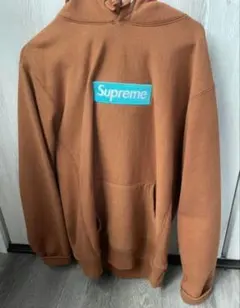 2017 シュプリームボックスロゴパーカー 茶 ティファニーブルー