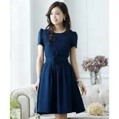 美品✨　プールヴー　ドレス　ワンピース　膝丈　結婚式　お呼ばれ　大人　Lサイズ