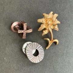 ヴィンテージ コスチューム ジュエリー ピンバッジ 3個セット