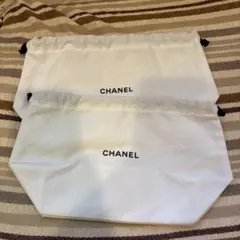 CHANEL 巾着ポーチ 2点セット ホワイト