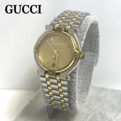 [美品]GUCCI グッチ 9000L コンビ イエロー文字盤 動作未確認