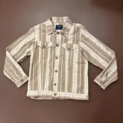 WOOLRICH ストライプ 長袖シャツ　ベージュ　ブラウン