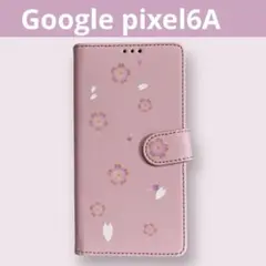 激安❣️Google pixel6A 桜の花柄 手帳型ケース　ピンク