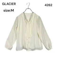 GLACIER グラシア　ボウタイブラウス トップス　シャツ　長袖 ホワイト M