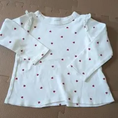 petit main ハート柄 長袖カットソー 100