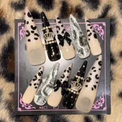 ギャルネイル ロングネイル ヒョウ柄 ネイルチップ販売中 埋めつくし