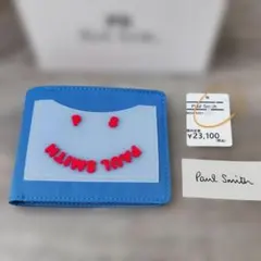 ☪ 新品☪ PS PAUL SMITH 財布 二つ折り カード入れ ブルー 人気