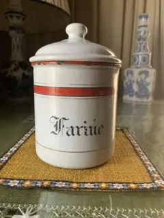 なおアンティーク　ホーロー　キャニスター　ホワイト　ネイビーラインA 美品 a1bbe4bcdd2c27cbd5108c9735cb4b