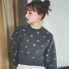31sons de mode 星柄ジャガードニット