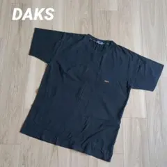 DAKS（ダックス）ロゴ入り　黒クルーネックTシャツ　Ｌのサムネイル