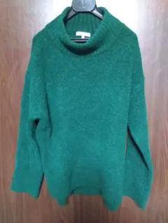 GLOBAL WORK グリーン タートルネック セーター M