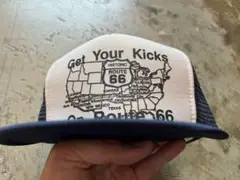 激レアプリント USA デッドストック ROUTE 66 トラッカーキャップ