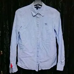 限定ＴＯＭＭＹ ＨＩＬＦＩＧＥＲトミ－スカイブルーホワイトストライプシャツＳ