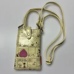 スヌーピー　スマホショルダー　ベージュ　PEANUTS