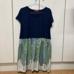 graniph 半袖 チュニック ワンピース 森柄のサムネイル