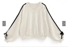 袖ラインリボンスウェットトップス[tu1416]