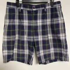NAUTICA ノーティカ ネイビー チェック柄 ショートパンツ 34のサムネイル