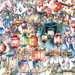 ステッカー　オシャレなランタン　50枚　電球＊ランプのシール　ランタンのシール