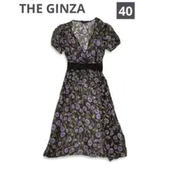 THE GINZA ザギンザ 花柄 シルクシアーワンピース 半袖 N68101のサムネイル