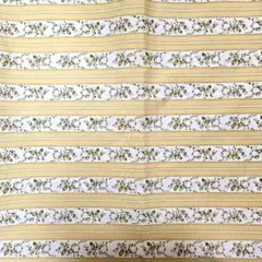 花柄　プリント　ストライプ　ベージュイエロー　生地幅90㎝×2メートル