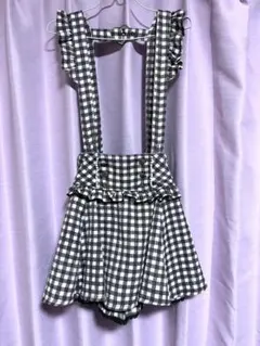 LIZLISA レースアップサスペンダー付きスカパン