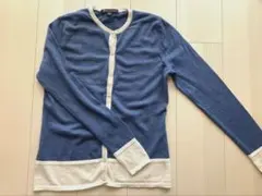 Brooks Brothers ブルー×ホワイト カーディガン XS