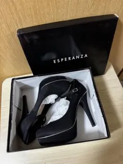 ESPERANZA エスペランサ 2WAY超ハイヒール厚底パンプス ヒール 黒
