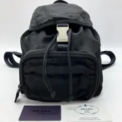 レア 美品 カード付　プラダ　リュック　 三角プレート　ブラック　B6653