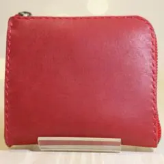 新品　L字ファスナーウォレット　赤　マチ付　財布　モストロ　YKK
