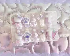 ♡現品♡ 量産型地雷系ネイルチップ 平成女児ネイル ねこ 紫 むらさきお試し価格