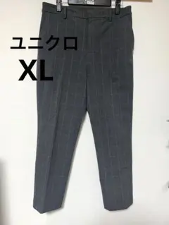 ［美品］ユニクロ スマートアンクルパンツ！グレーチェックXL