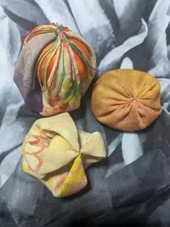 ハンドメイド ちりめん細工 置物 3点セット