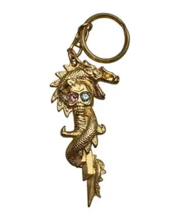 ドラゴン 剣 ゴールド メタルキーホルダー ツーカラーアイのサムネイル